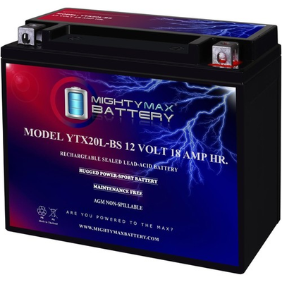 #ad #ad Mighty Max Battery YTX20L BS 12 Volt 18 AH 270 CCA YTX20L BS Black $33.61