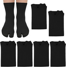 6 Pairs Tabi Split Toe Flip Flop Socks, Elastic Cotton Split Toe Socks Non Slip