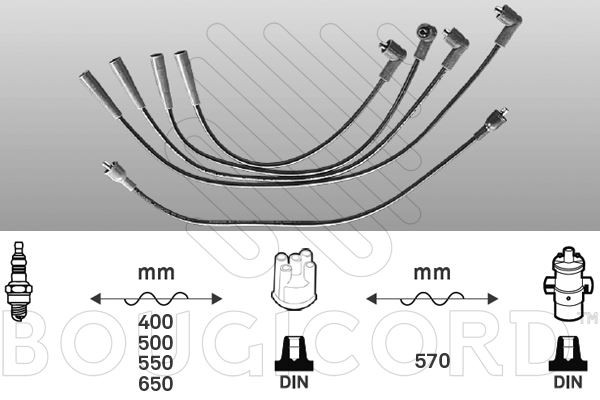 Fils de bougies d'allumage pour Nissan Prairie Pro 2.4i et Dacia 1300 en silicone noir 8mm