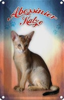 Blechschild 30X20 Cm Katze Abessinier Tier Haustier Deko Geschenk Metall Schild