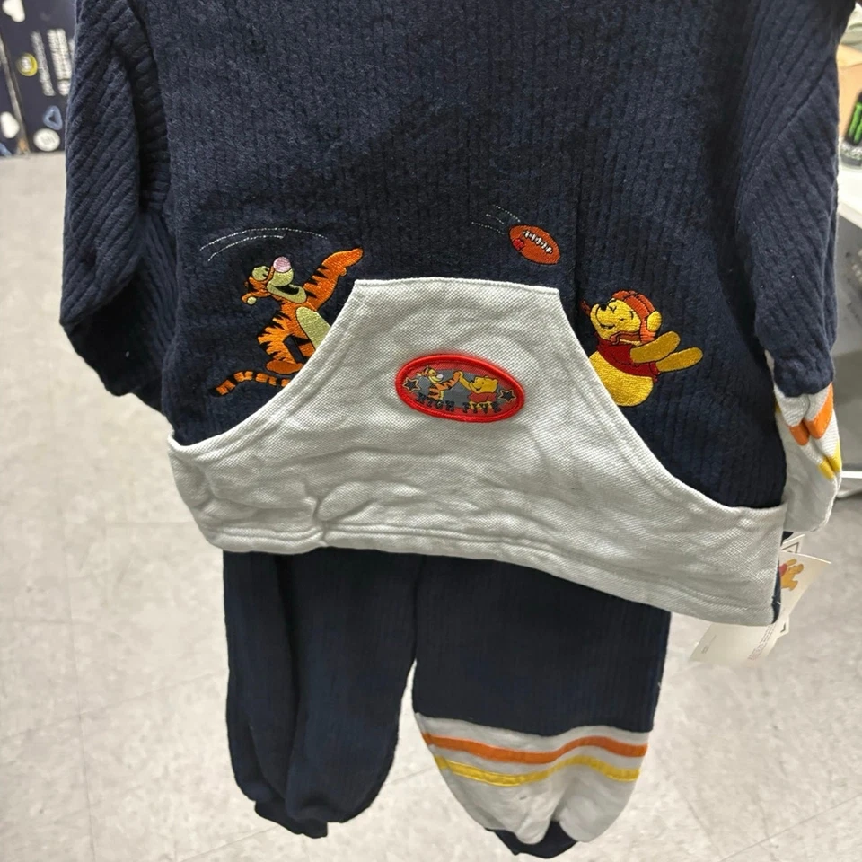 Juego de sudadera con capucha vintage 2000 Disney Pooh & Tigger “High-Five” | Talla 3T Foto 3 de 4