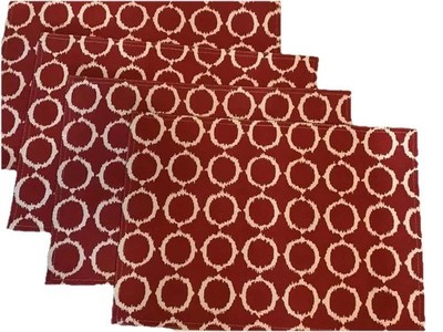 Set 4 Placemats Colordrift Modern Red Home Decor Style  #B6