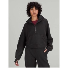 Lululemon Scuba Oversized Funnel Neck Shirt Black Cropped Pullover Size M/L