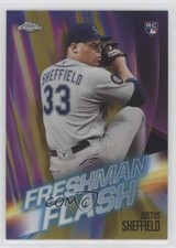 2019 Topps Chrome Freshman Flash Gold Refractor 14/50 Justus Sheffield #12 9su