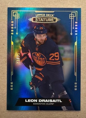 2021-22 Upper Deck Stature Leon Draisaitl Blue /35 Color Match Edmonton Oilers
