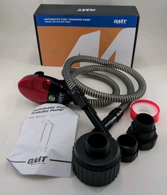 OMT Electric Fuel Transfer Pump 3.2 GPM Gas Can Siphon Auto Shutoff USB-C AA Red