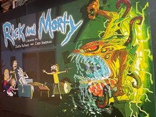Rick and Morty Poster 36x24 Cartoon Network Adult Swim Monster Battle Art