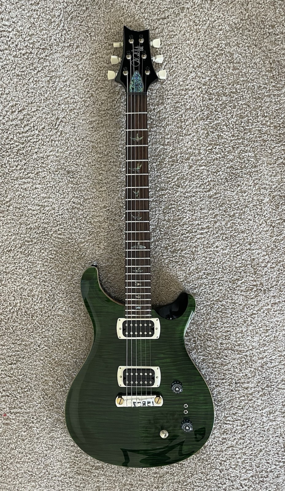 PRS SE Paul’s Teal Black Electric Guitar Paul Reed Smith Locking Tuners Gig Bag