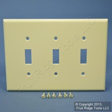 Leviton 80511-A Almond 3-Gang Toggle Switch Plastic Midway Wallplate Cover Plate