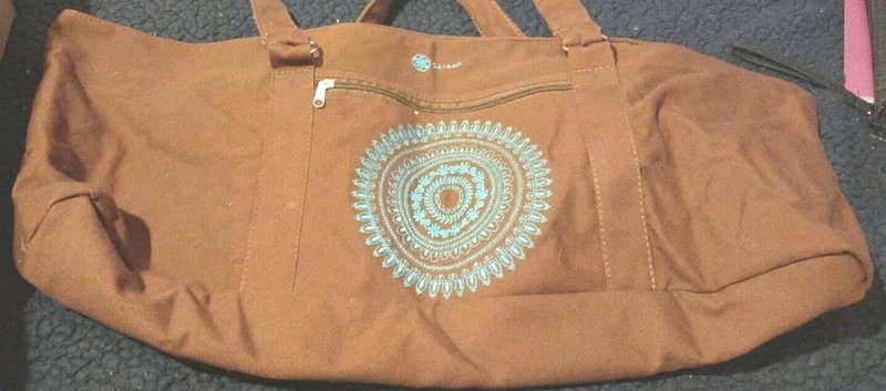 Gaiam duffel bag Women’s Brown Floral Embroidered Yoga Gym Workout Pre-owned H2