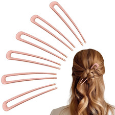 6Pcs Metal French Hair Pins for Women U Shape Sticks 3.9 Inch Vintage Fork for H