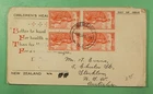 DR WHO 1937 NEW ZEALAND FDC HEALTH STAMP BLOCK INVERCARGILL R47952