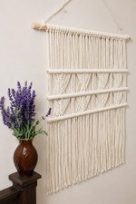 Handmade Macrame Wall Hanging Large Boho Wall 80 80 Decor Ivory Cotton Wall Art