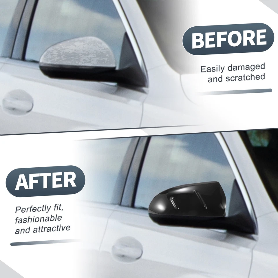 1 par de tapas de espejo retrovisor negro brillante para Mercedes-Benz Clase C S S400L Foto 2 de 4