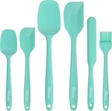 NileHome Silicone Spatula Set, 6 Pcs Food Grade Kitchen 6-pack, Turquoise-6P 