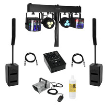 Set DJ Mixer Subwoofer Altoparlante Nebbia Luce LED Impianto Musicale 1100 Watt