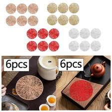 6 Stück PVC Getränk Untersetzer Isolierbecher Matte für Couchtisch Büro Zuhause