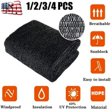 1-4*60%Black Sunblock Shade Cloth Taped Edge w/ Grommets UV Resistant Shade Nets