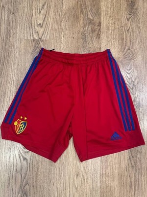 FC BASEL 2020-2022  SWISS SUPER LEAGUE HOME SHORTS ADIDAS RED SIZE MENS LARGE