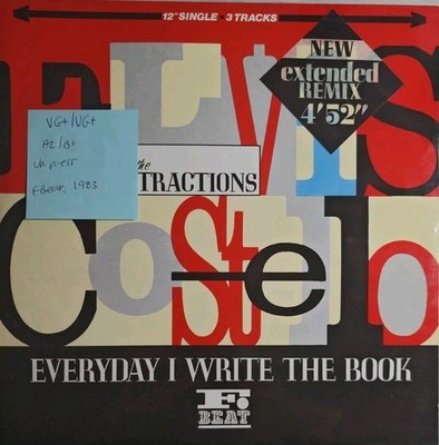 Elvis Costello Everyday I Write The Book Vinyl Record VG+/VG+ XX32T 1983
