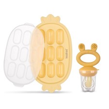 Baby Fruit Food Feeder Silicone Nibble Tray Combo - Breastmilk Popsicle Mol...