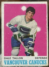 1970-71 OPC #225 DALE TALLON EX ROOKIE CARD VANCOUVER CANUCKS!!. rookie card picture