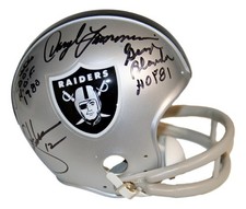 Oakland Raiders Greats Signed Mini Helmet PSA/DNA LOA Sabler Blanda +4