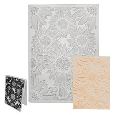 5X7 Inch Sunflower 3D Embossing Folder - Plastic Textured Template for Card Maki