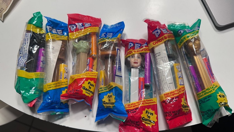 Vintage Star Wars PEZ Dispenser Lot of 7 Sealed Darth Vader Yoda Boba Fett Leia