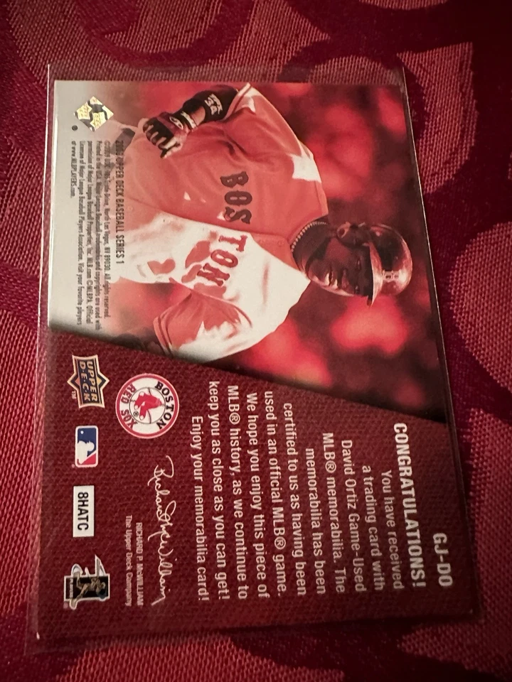 2009 Upper Deck Series 1 Baseball UD Game Jersey Relic David Ortiz #GJ-DO - Image 2 of 2