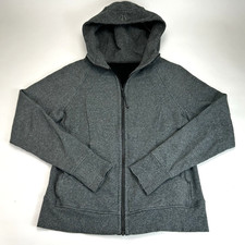 Lululemon Womens Size 12 Scuba Hoodie Gray Full Zip Running Light Warmth W4AWNS