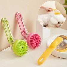 Dog Cat Pet Bath Brush Cleaning Grooming Comb Long Handle Shower Washer Scrubber