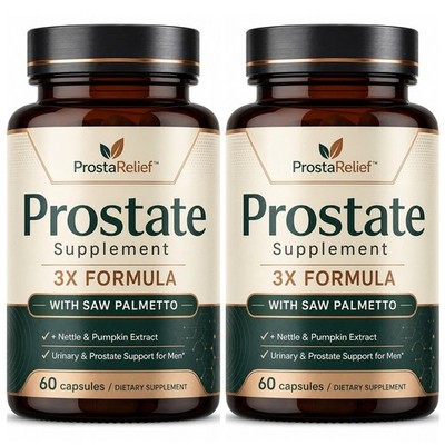 ProstaRelief Advanced Men's Prostate Support Supplement Saw Palmetto 120 Capsule