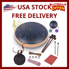 Steel Tongue Drum 15 Notes 14 Inch D-Key Panda Balmy Drum Percussion Instrument