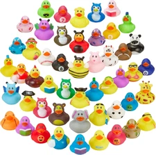 Assortment Rubber Duck Toy Duckies for Kids - 25 Pack - Sensory Play, Stress Rel