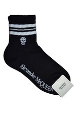 Alexander McQueen Stripe Skull Sport Socks Womens M Brand New