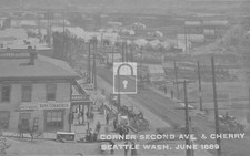 Street View Second Ave & Cherry Fire Seattle Washington WA - Reprint