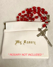 Rosary Pouch White Prayer Beads Wallet Squeze Top with Magnetic Seal  Easy Clean