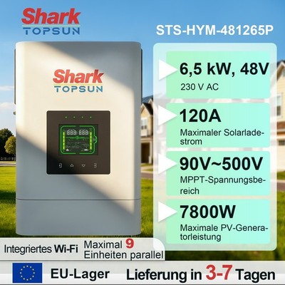 6.5kW 48V 6500W Solar Hybrid Wechselrichter 120A Paralle 9unit Wifi APP OFF GRID