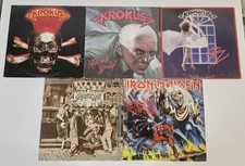 (x5) Heavy Metal Classic Vinyl Records Lot Iron Maiden Krokus Alice Cooper