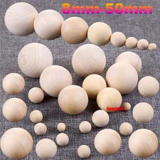 8mm-50mm Wooden Balls Solid Hardwood Craft Ball Beads Sphere DIY Art Decoration