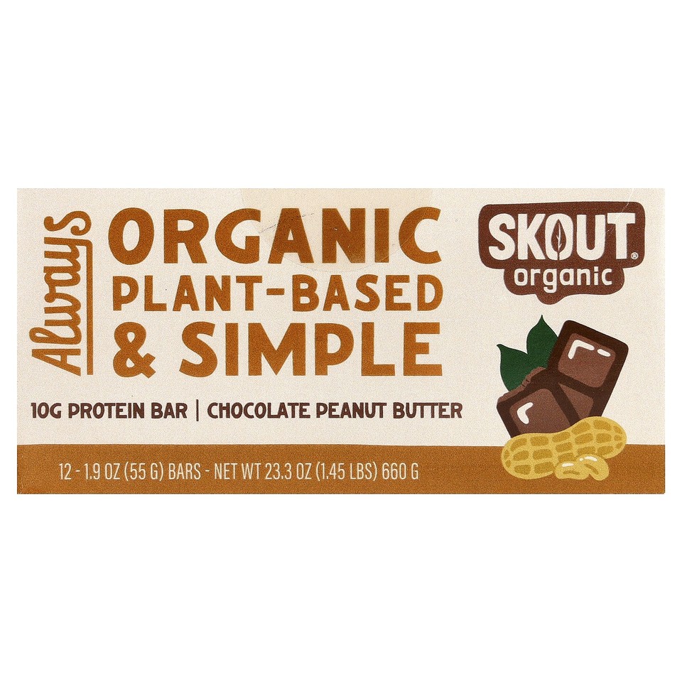 Protein Bar, Chocolate Peanut Butter, 12 Bars, 1.9 oz (55 g) Each