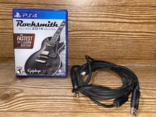 PS4 2014 Rocksmith  Game W/ USB Cable Guitar Game Adapter USB Breakaway TESTED