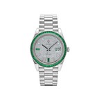 Rolex Day Date 40 228396TEM Platinum Diamond Dial Emerald Bezel