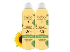 Babo Botanicals Sheer Zinc Continuous Sunscreen 6 Fl Oz Pack of 2 , Yellow