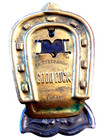 ANTIQUE VICTORIAN GOOD LUCK BRASS PAPER CLIP JOCKEY CAP HORSESHOE MADE IN ENGLAN — photo 2