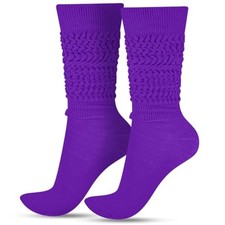 Geyoga Neon Slouch Socks,80s 90s Neon Women's Leg Warmers Extra Long Purple