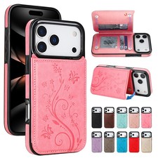 WOMEN Leather Card Wallet Case For iPhone 17 Air 16 Pro Max 15 14 Plus 13 12 11