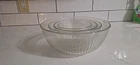 Set of 4 Pyrex Clear Mixing Bowls Ribbed Nesting 7401-S 7402-S 7403-S 7404-S
