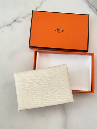 New Authentic Hermes Calvi Duo Cardholder Card Holder Carie Epsom Small Leather